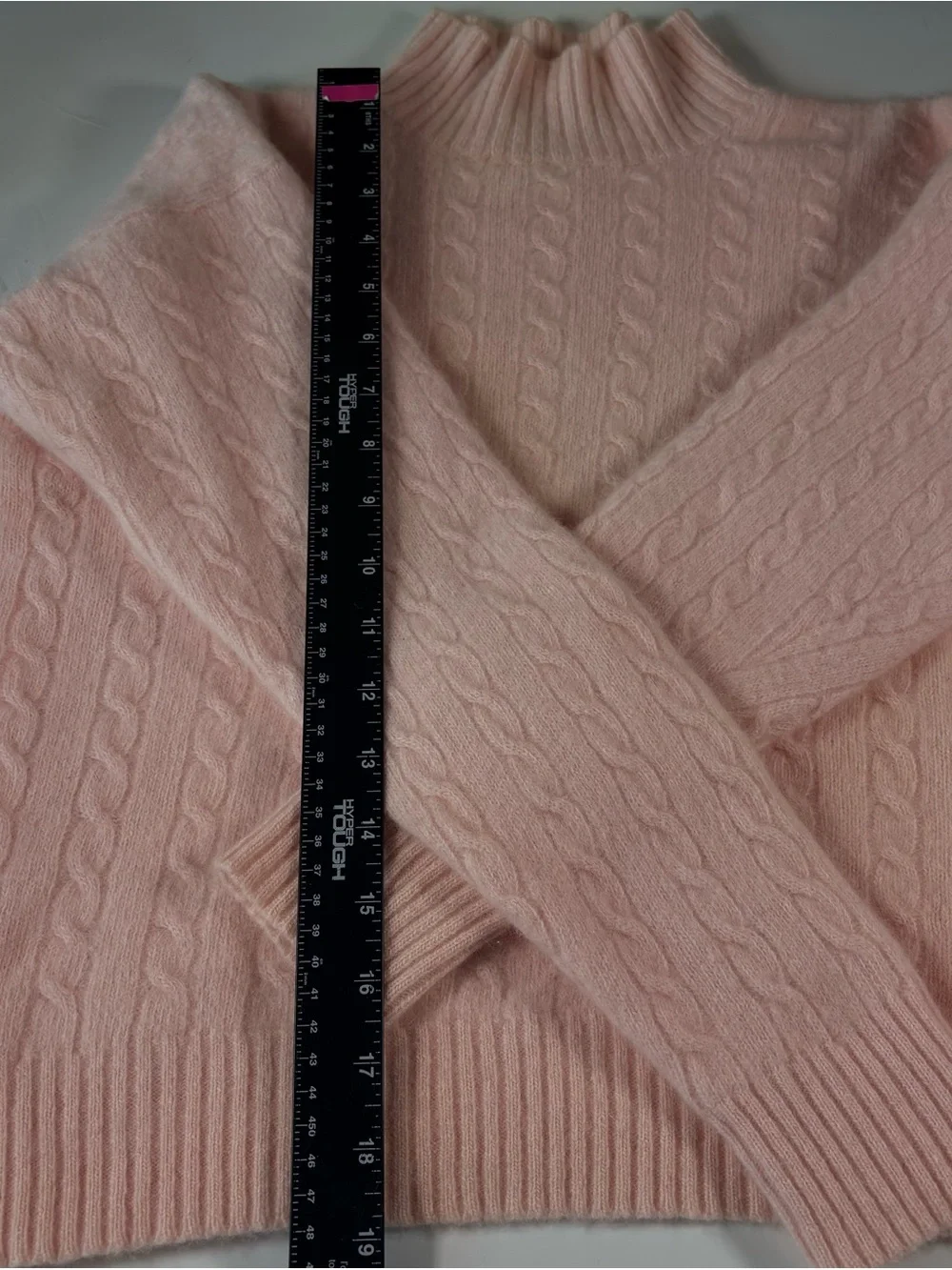 🌸 Summit Hill Ballet Pink Angora Blend Cable Knit Sweater | M
